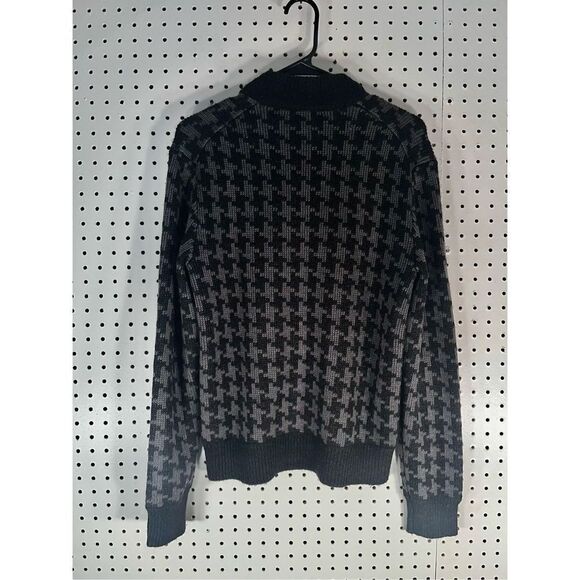 Theory houndstooth zip up wool sweater - Picture 2 of 9
